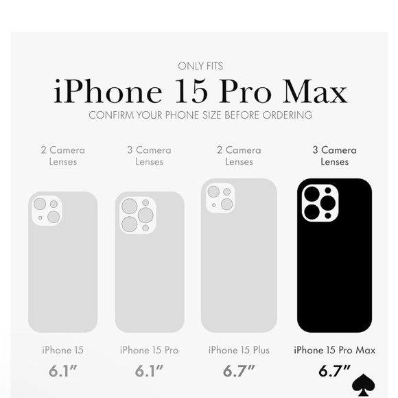 kate spade iphone 15 pro Max Protective Hard Shell Case w MagSafe for Apple phon - Picture 2 of 4